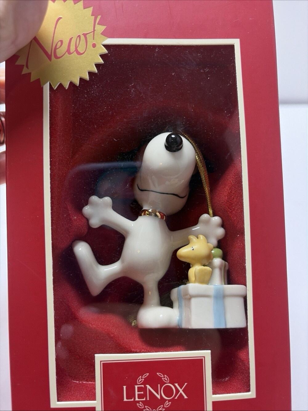 LENOX CHRISTMAS MORNING SNOOPY ORNAMENT -- Peanuts Woodstock -- -- NEW in BOX